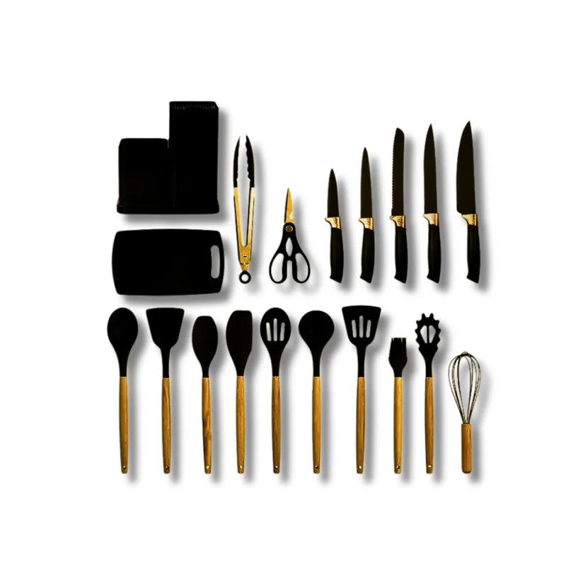 Kit Completo com 19 Utensílios Essenciais para Cozinha – Ferramentas de Alta Qualidade para Facilitar Seu Dia a Dia