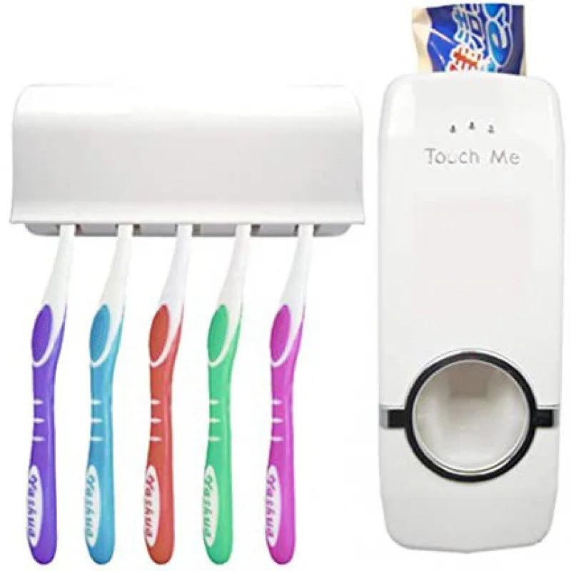 Dispenser Aplicador Automatico de Pasta Creme Dental + Suporte para 5 escovas