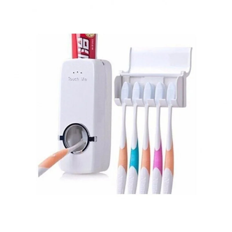 Dispenser Aplicador Automatico de Pasta Creme Dental + Suporte para 5 escovas